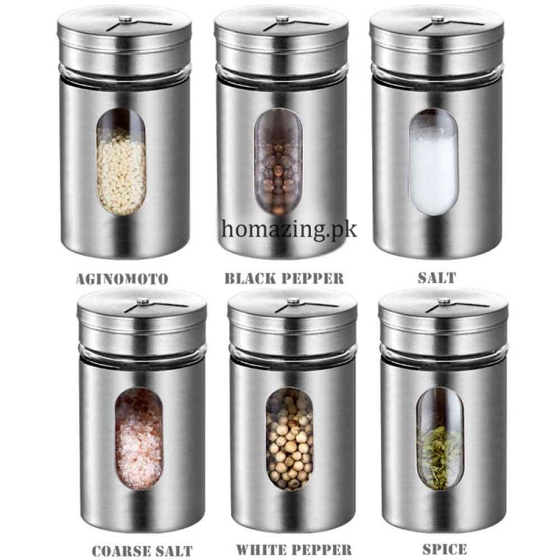 Stainless Steel Spice Jar With Rotate Cover