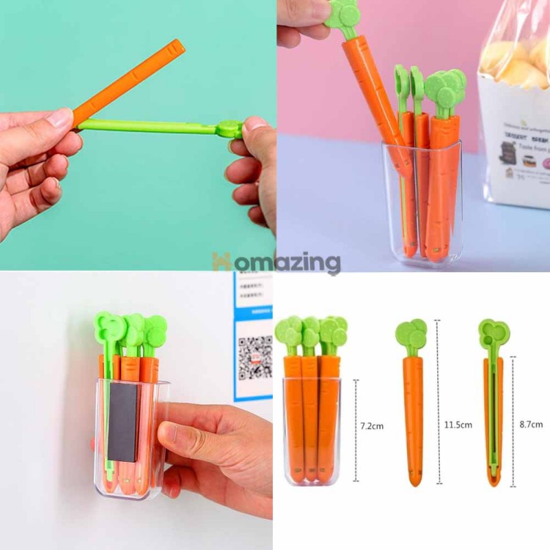 5PCS Food Sealing Clip Carrot Shape