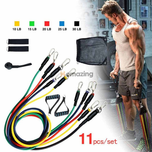 11Pcs Fitness Resistance Bands Set