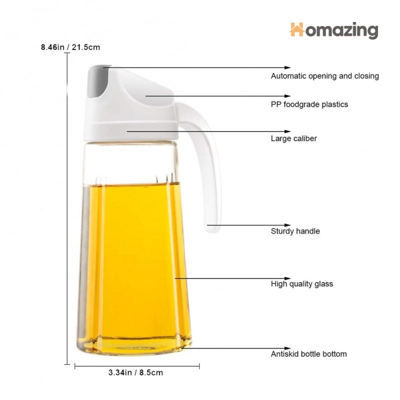 Oil Bottle Dispenser With Auto Flip Cap 630ml