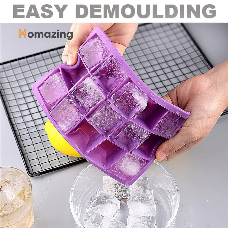 Silicone Ice Cube Tray With Cover Lid