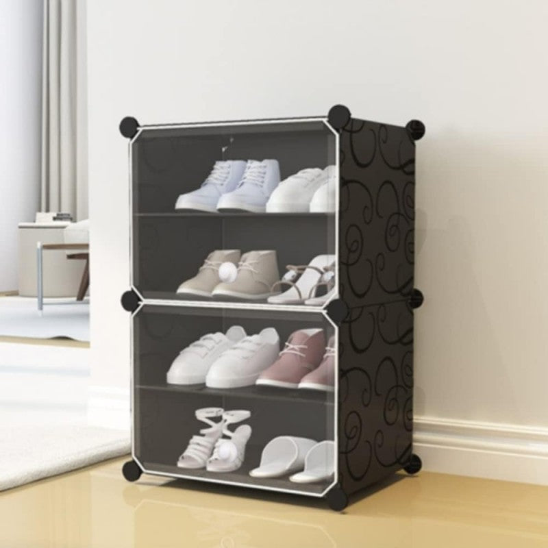 4 Layer Shoe Rack With Transparent Door