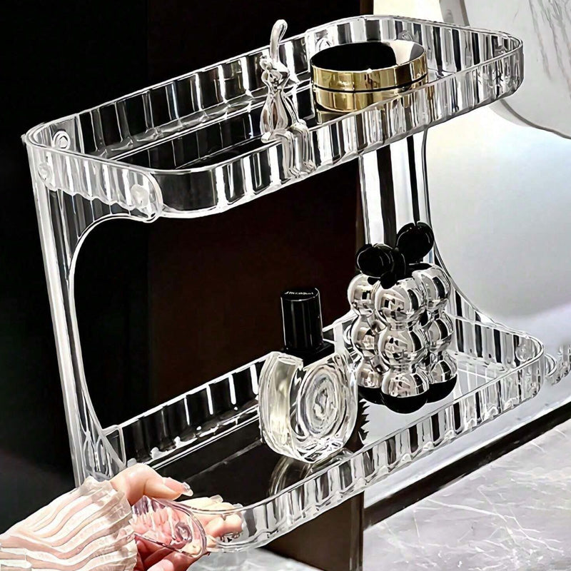 2 Tier Acrylic Makeup Organizer Shelf Rack