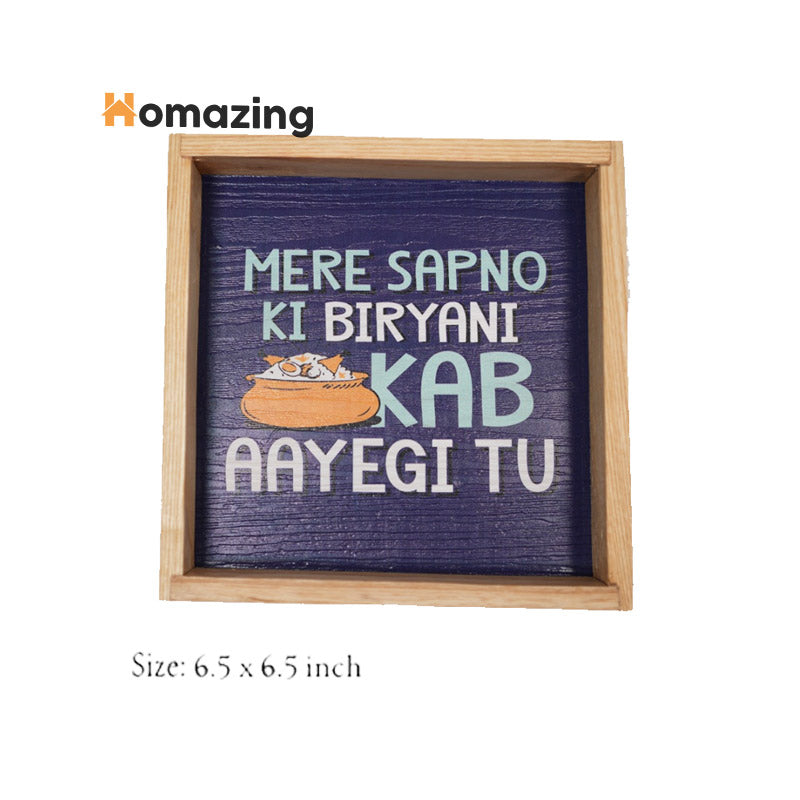 Sapno Ki Biryani Funky Art Tray-Wooden