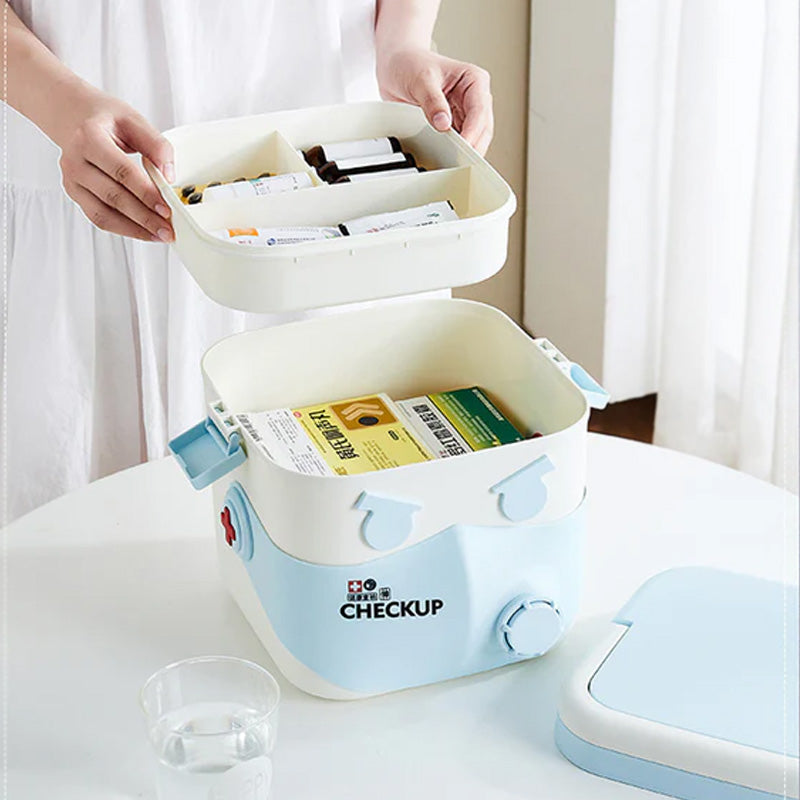 Double Layer Medicine First Aid Box