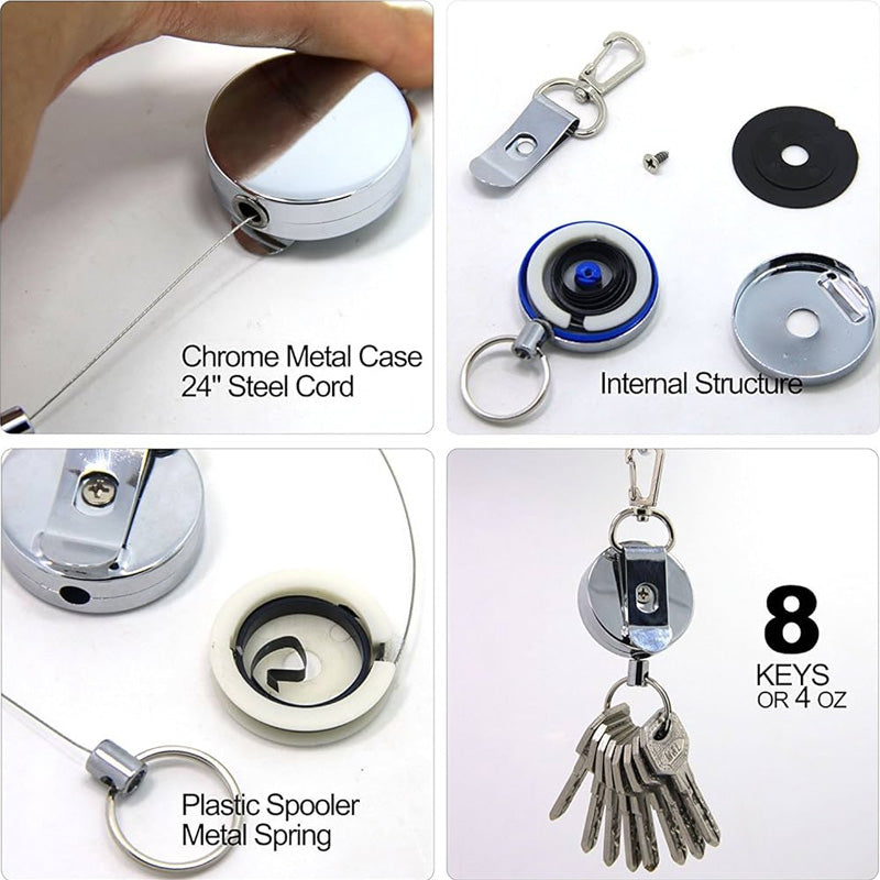 Mini Retractable Pull Keychain Holder