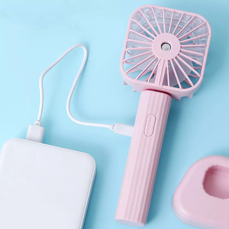 Mini Handheld Spray Fan USB Rechargeable