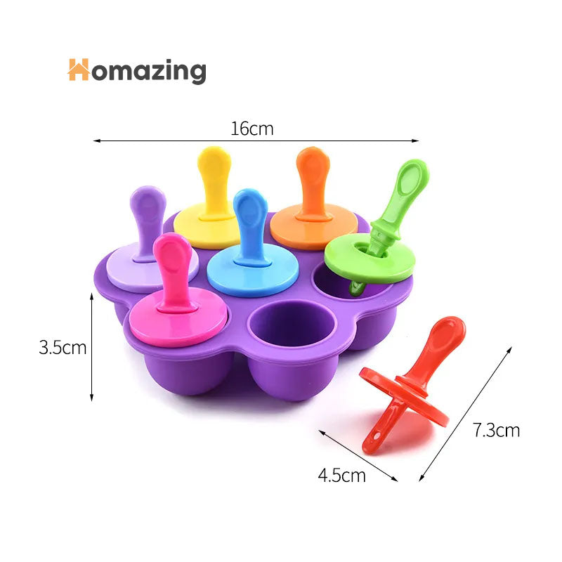 Silicone Ice Cream Popsicle Mold 7 Holes