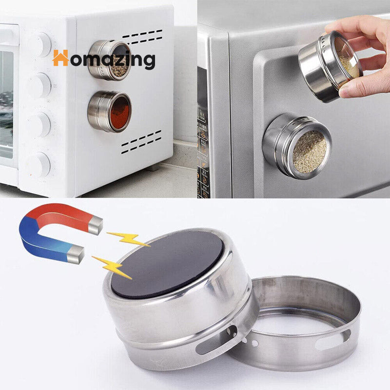 Magnetic Spice Jars Rack 3Pcs