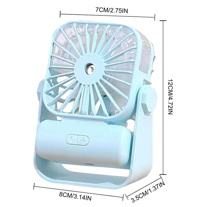 USB Desk Fan With Spray Rechargeable