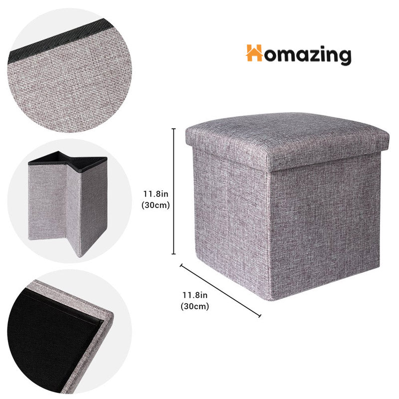 Foldable Storage Box Organizer With Stool