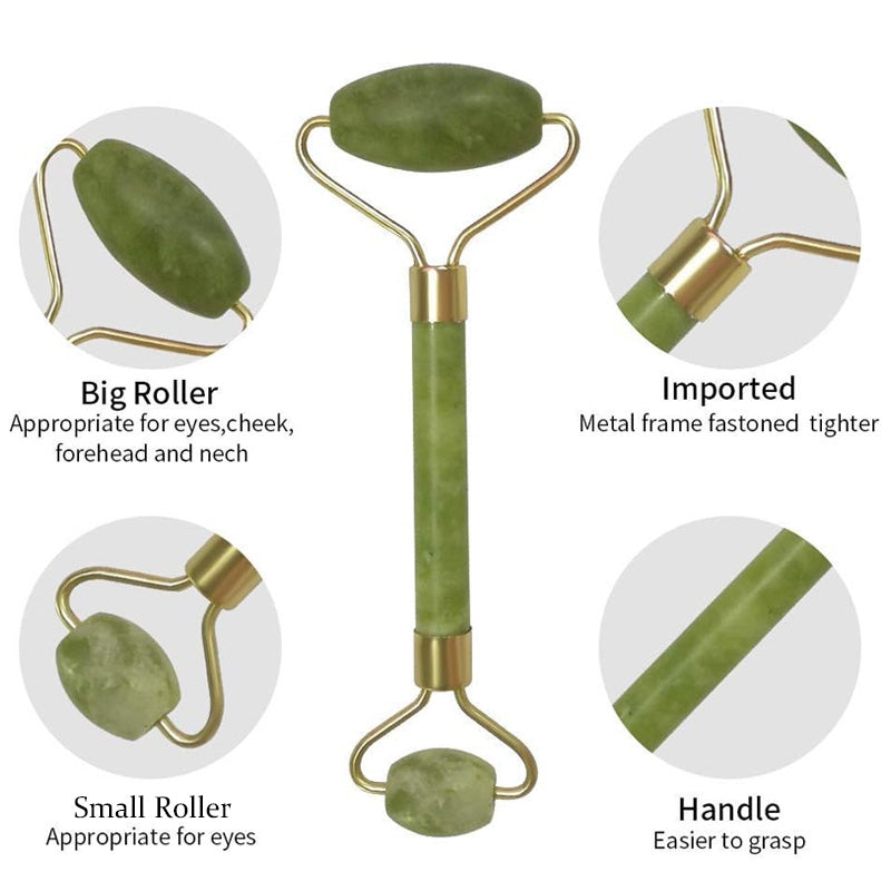 2 In 1 Natural Jade Facial Beauty Roller Skin Care