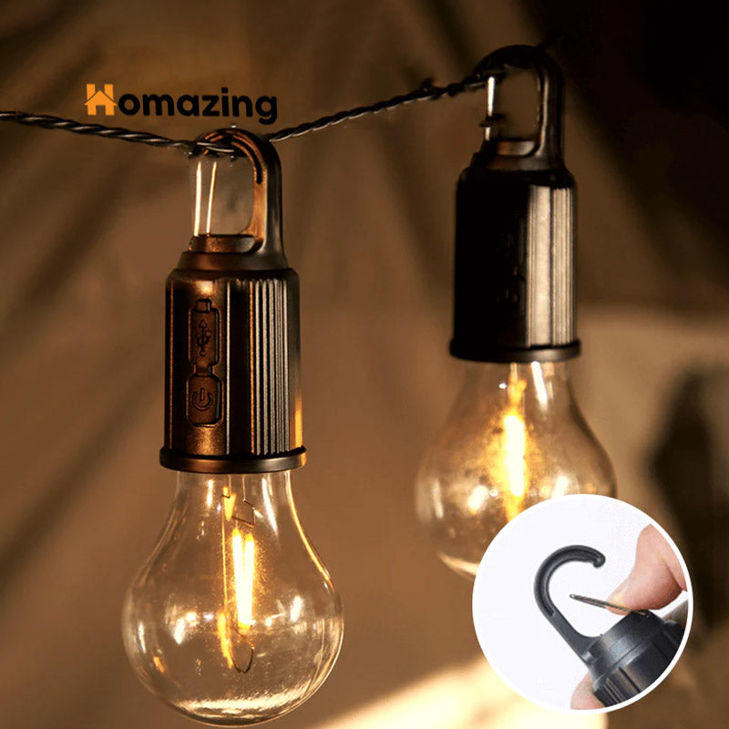 Rechargeable Hanging Bulb Light With 3 Modes