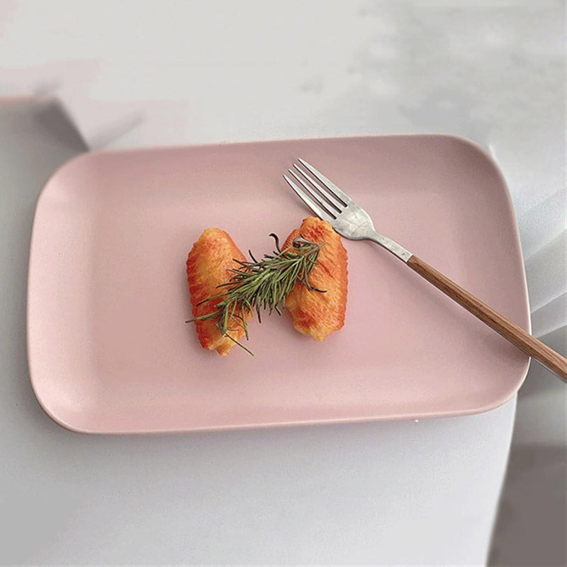 Pink Ceramic Serving Platter Pack Of 4Pcs