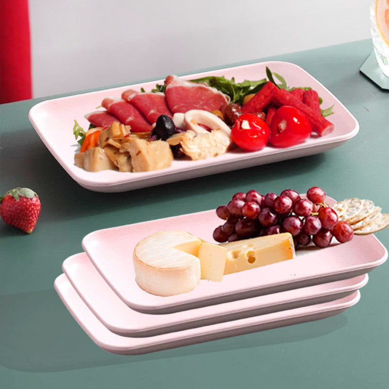 Pink Ceramic Serving Platter Pack Of 4Pcs