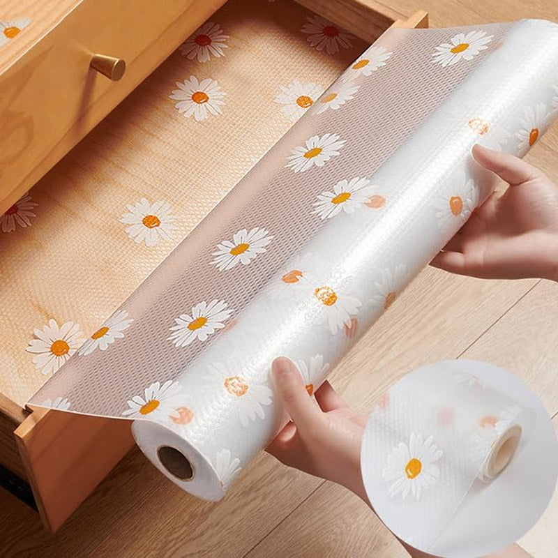 Anti-Slip Drawer Sunflower PVC Sheet Roll