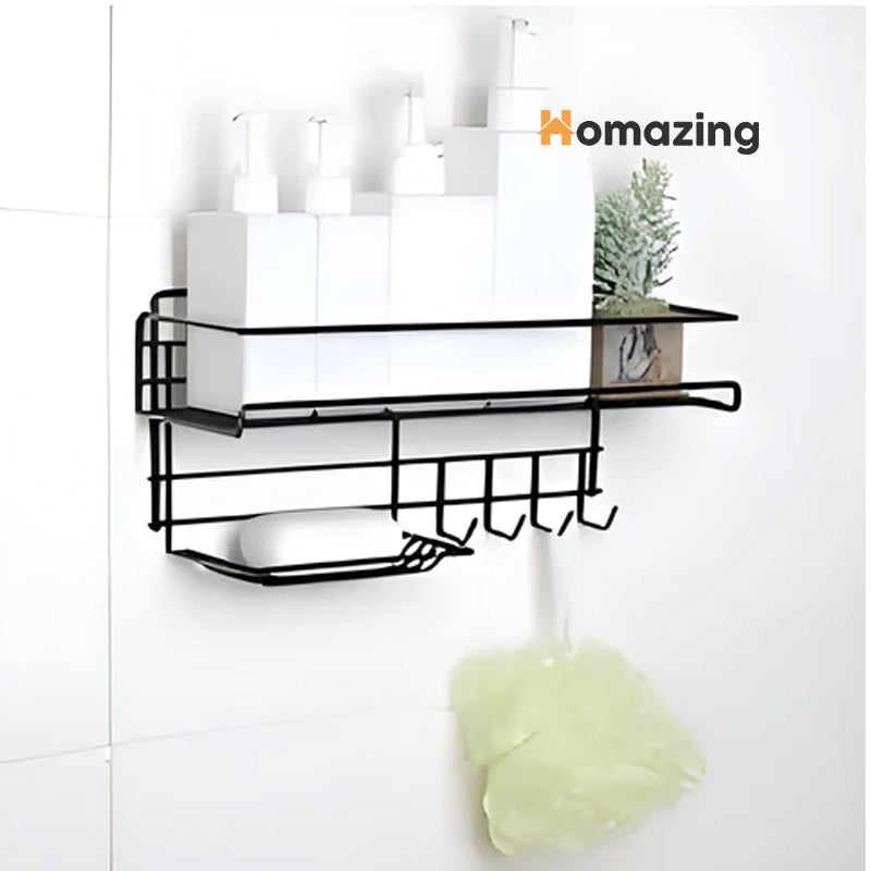 Bathroom Storage Shelf With Soap Dish