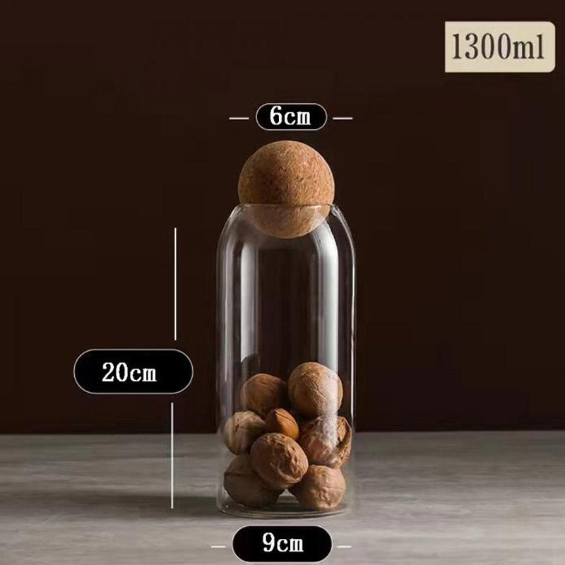 Glass Storage Canister Jar With Wood Lid