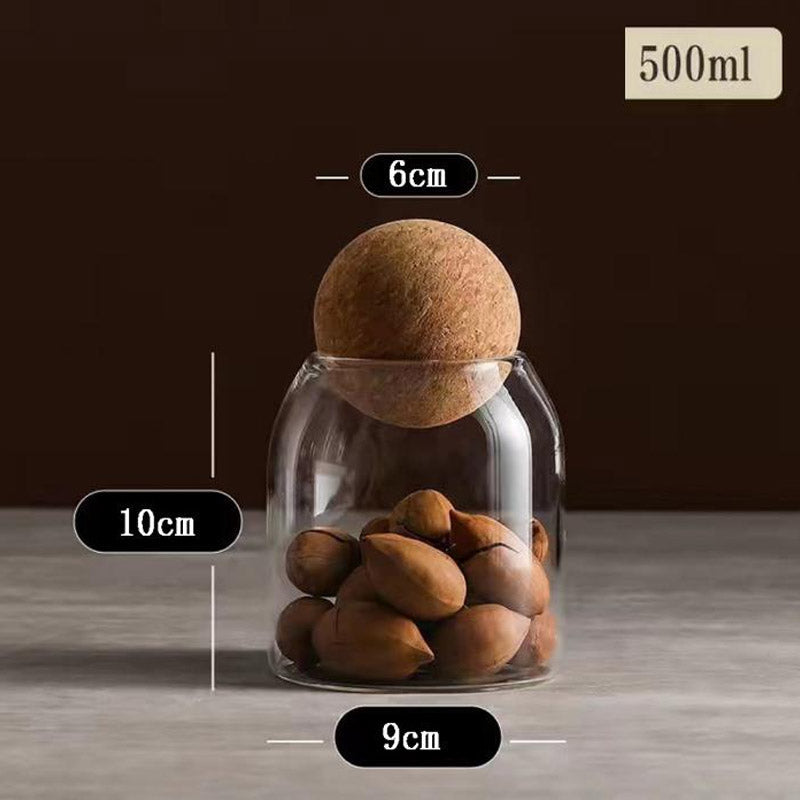 Glass Storage Canister Jar With Wood Lid