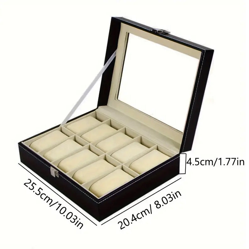 10 Slot Leather Watch Organizer Box