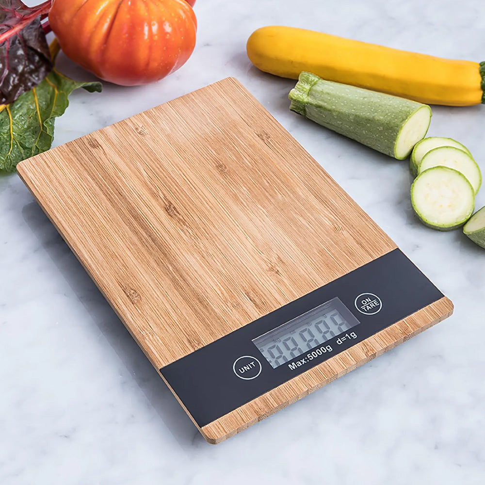 Wooden Digital Scale With LCD Display